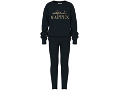 Name It sweatsæt sort med guld glitter tekst print